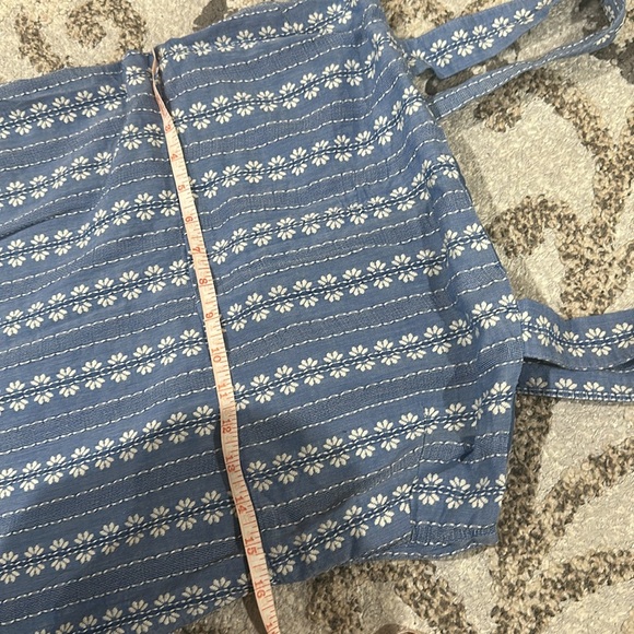 Madewell Blue Embroidered Button Back Tiered Sundress size 8 - Picture 6 of 11